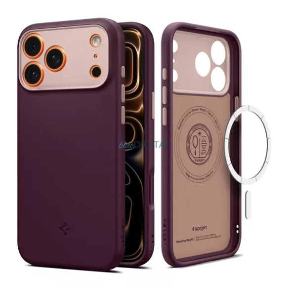 HUSĂ! - SPIGEN NANO POP Silicone Phone Cover (Camera Protector, MagSafe) BURGUNDY Apple iPhone 17 Pro Max