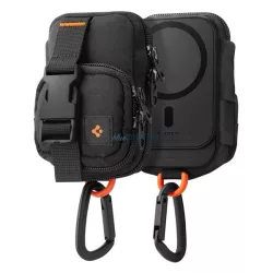   HUSĂ! - Geantă SPIGEN SNAP ZIP, în picioare, pânză (universală, clip de curea, fermoar, 2 buzunare, carabină, MagSafe) NEGRU