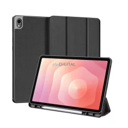   HUSĂ! - DUX DUCIS DOMO husă verticală, efect piele (FLIP activ, deschidere laterală, TRIFOLD, suport pentru birou, suport pentru pix) NEGRU Samsung Galaxy Tab S11 5G (SM-X736B), Galaxy Tab S11 WIFI (SM-X730)