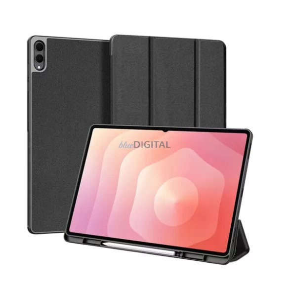 HUSĂ! - DUX DUCIS DOMO Husă permanentă cu efect de piele (FLIP activ, deschidere laterală, TRIFOLD, suport pentru birou, suport pentru stilou) BLACK Samsung Galaxy Tab S11 Ultra 5G (SM-X936B), Galaxy Tab S11 Ultra WIFI (SM-X930)