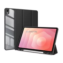   HUSĂ! - DUX DUCIS TOBY carcasă în picioare, cu efect de piele (FLIP activ, deschidere laterală, TRIFOLD, suport pentru birou, suport pentru stilou) NEGRU Samsung Galaxy Tab S11 5G (SM-X736B), Galaxy Tab S11 WIFI (SM-X730)