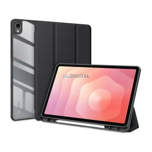 HUSĂ! - DUX DUCIS TOBY carcasă în picioare, cu efect de piele (FLIP activ, deschidere laterală, TRIFOLD, suport pentru birou, suport pentru stilou) NEGRU Samsung Galaxy Tab S11 5G (SM-X736B), Galaxy Tab S11 WIFI (SM-X730)