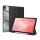 HUSĂ! - DUX DUCIS TOBY carcasă în picioare, cu efect de piele (FLIP activ, deschidere laterală, TRIFOLD, suport pentru birou, suport pentru stilou) NEGRU Samsung Galaxy Tab S11 5G (SM-X736B), Galaxy Tab S11 WIFI (SM-X730)