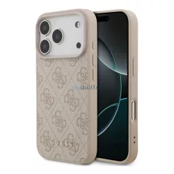   HUSĂ! - GUESS 4G CLASSIC silicon protector de telefon (rezistent la șocuri, ECO piele efect capac spate) BRONZE Apple iPhone 17 Pro