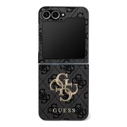   HUSĂ! - GUESS BIG 4G CLASSIC LOGO silicon protector de telefon (spate din plastic, rezistent la șocuri, ECO piele efect spate) BLACK Samsung Galaxy Z Flip7 (SM-F766)