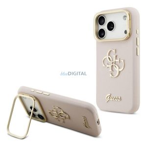 HUSĂ! - GUESS GRAINED BIG 4G & STAND CAMERA silicon protector de telefon (capac spate din plastic, ECO piele capac spate, kickstand) ROSE CULOARE pentru Apple iPhone 17 Pro