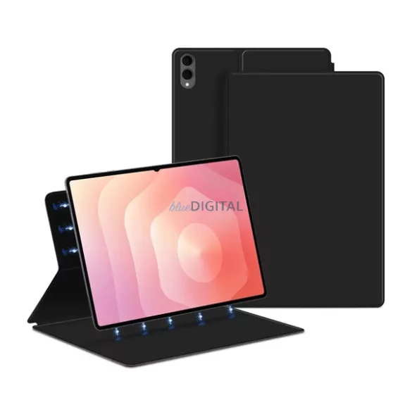 HUSĂ! - Carcasă Standing, efect piele (active FLIP, magnetic, deschidere laterală, desktop) BLACK Samsung Galaxy Tab S11 Ultra 5G (SM-X936B), Galaxy Tab S11 Ultra WIFI (SM-X930)