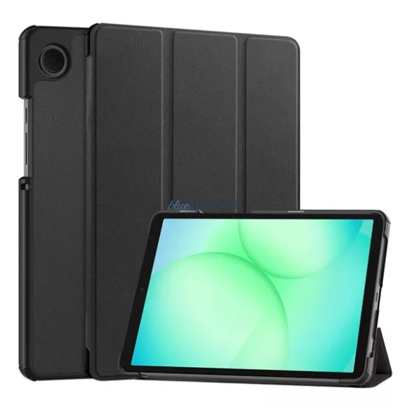 HUSĂ! - Husă permanentă cu efect de piele (FLIP activ, deschidere laterală, TRIFOLD, suport de birou) BLACK Samsung Galaxy Tab A11 LTE (SM-X135), Galaxy Tab A11 WIFI (SM-X130)