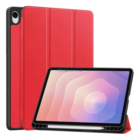 HUSĂ! - Husă permanentă, efect piele (active FLIP, deschidere laterală, TRIFOLD, desktop, suport creioane) PIROS Samsung Galaxy Tab S11 5G (SM-X736B), Galaxy Tab S11 WIFI (SM-X730)