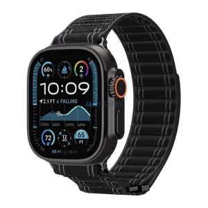 SPIGEN WBF0 Curea (dimensiune personalizată, mare, nailon, velcro, reglabilă) BLACK Apple Watch Series 5 44mm, Watch Series 4 44mm, Watch Series 3 42mm