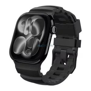 SPIGEN WBS2 curea (personalizată, mare, silicon, reglabilă) BLACK Apple Watch Series 5 44mm, Watch Series 4 44mm, Watch Series 3 42mm