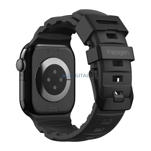 SPIGEN WBS2 curea (personalizată, mare, silicon, reglabilă) BLACK Apple Watch Series 5 44mm, Watch Series 4 44mm, Watch Series 3 42mm