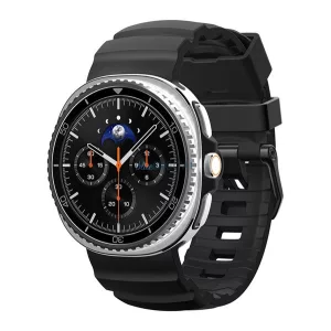 Curea SPIGEN WBS2 (dimensiune personalizată, silicon, reglabilă) BLACK Samsung Galaxy Watch 8 40mm (SM-L320), Galaxy Watch 8 44mm (SM-L330), Galaxy Watch 8 Classic eSIM 46mm (SM-L505)