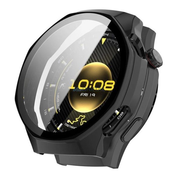 Cadru din plastic (BUMPER, rezistență la șocuri + sticlă de protecție a ecranului) BLACK Huawei Watch GT 6 Pro 46mm