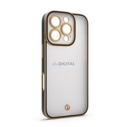   HUSĂ! - Silicon protector de telefon (rezistent la șocuri, mat, spate din plastic, protector de cameră) GOLD/BLACK Apple iPhone Air