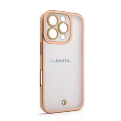   HUSĂ! - Protector de telefon din silicon (rezistent la șocuri, mat, spate din plastic, protector de cameră) GOLD/RED Apple iPhone 16 Pro Max