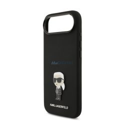   HUSĂ! - KARL LAGERFELD LIQUID SILICONE METAL IKONIK CASE silicon protector de telefon (rezistent la șocuri, protecția camerei) BLACK Apple iPhone Air