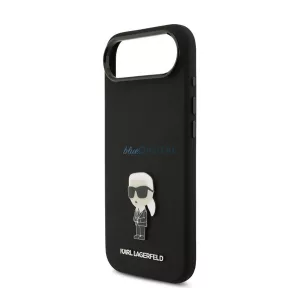 HUSĂ! - KARL LAGERFELD LIQUID SILICONE METAL IKONIK CASE silicon protector de telefon (rezistent la șocuri, protecția camerei) BLACK Apple iPhone Air