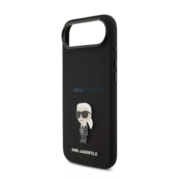 HUSĂ! - KARL LAGERFELD LIQUID SILICONE METAL IKONIK CASE silicon protector de telefon (rezistent la șocuri, protecția camerei) BLACK Apple iPhone Air