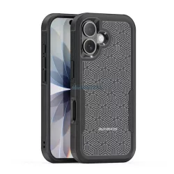   HUSĂ! - DUX DUCIS SHLD apărător silicon protector de telefon (rezistență ridicată la impact, MagSafe, model triunghi) BLACK Apple iPhone 17