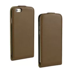   Husa cu rabat subtire din silicon Samsung G900 Galaxy S5 maro