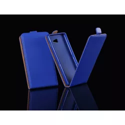   Husa cu rabat subtire din silicon Samsung G850 Galaxy Alpha albastru