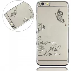  HUSĂ! - iPhone 6 6S Plus (5,5") model fluture argintiu, carcasă din plastic de piatră