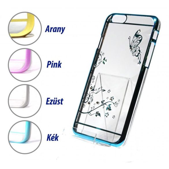 iPhone 6 6S Plus (5,5") model fluture argintiu, carcasă din plastic de piatră