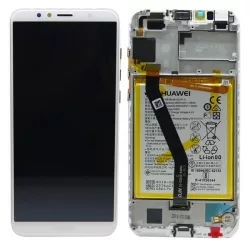   Huawei Y6 2018 LCD alb de fabrica + panou tactil cu rama si baterie