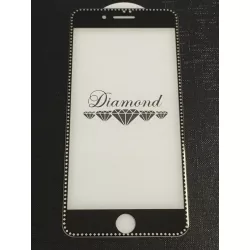   Film Diamond pentru iPhone 7 Plus / 8 Plus (5,5"), negru-argintiu, din sticlă frontală 3D