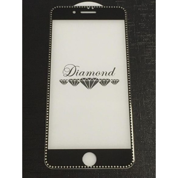 Film Diamond pentru iPhone 7 Plus / 8 Plus (5,5"), negru-argintiu, din sticlă frontală 3D