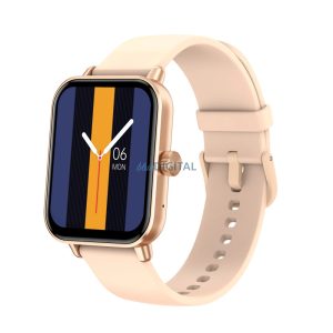 Ceas inteligent Colmi P81 cu curea din silicon, display TFT de 1,9 inchi, rezistenta la apa IP68, auriu