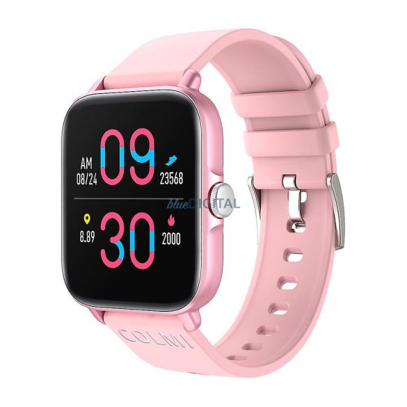 Ceas inteligent Colmi P28 Plus cu curea din silicon, display HD de 1,69 inchi, apel bluetooth, impermeabil IP67, roz