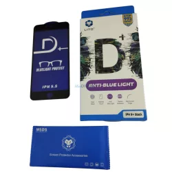   iPhone 6 Plus / 6S Plus (5.5") folie de sticlă frontală, cadru negru, 9H, 0.33mm, filtru de lumină albastră, 3D Full Glue, Lito D+