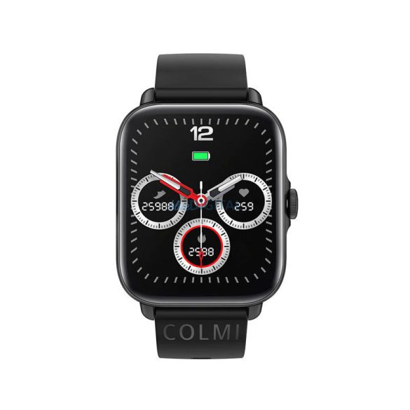 Ceas inteligent Colmi P28 Plus cu curea din silicon, display HD de 1,69 inchi, apel bluetooth, impermeabil IP67, negru