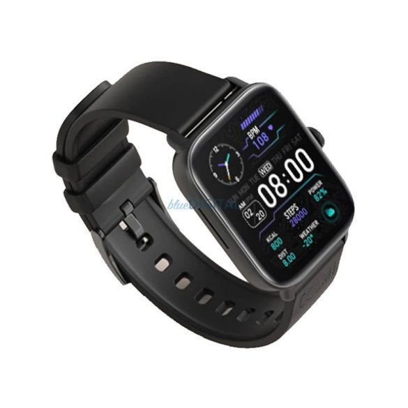 Ceas inteligent Colmi P28 Plus cu curea din silicon, display HD de 1,69 inchi, apel bluetooth, impermeabil IP67, negru