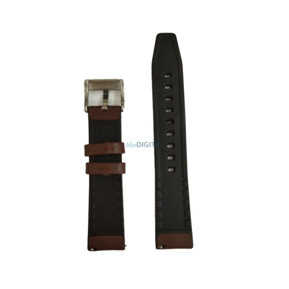 Curea smartwatch Colmi, silicon/piele sintetica, maro, 20mm, Curea din piele