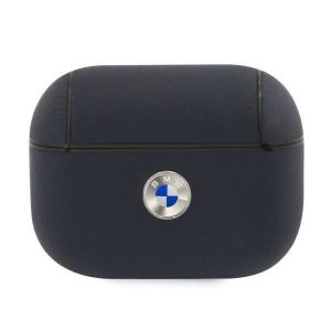 Carcasa din silicon albastru inchis pentru BMW Airpods Pro "BMW logos" cu agatator