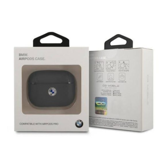 Carcasa din silicon albastru inchis pentru BMW Airpods Pro "BMW logos" cu agatator