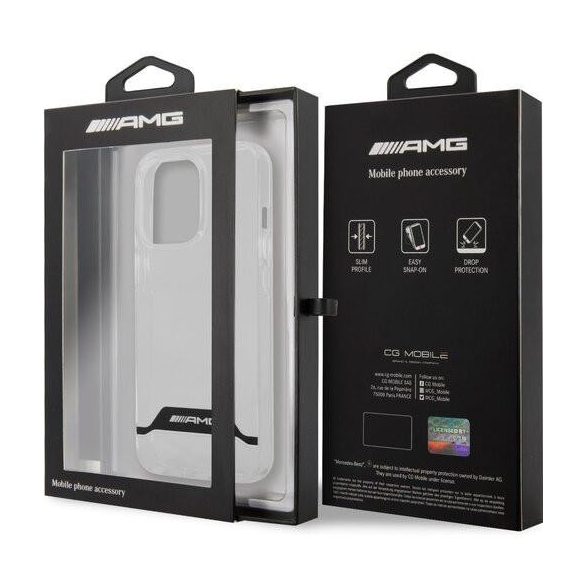 Carcasa AMG pentru iPhone 11 (6,1") transparentă cu dungi albe