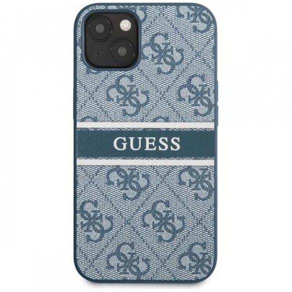 Husă din spate albastră pentru iPhone 13 Mini (5,4") cu dungi imprimate GUESS
