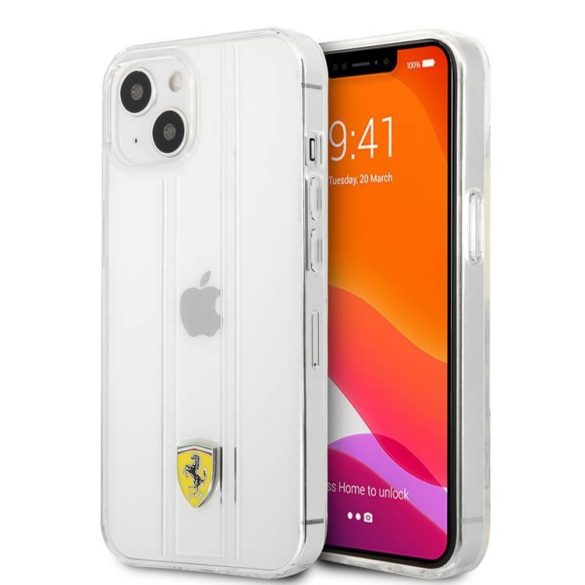 Carcasa din spate transparenta Ferrari "3D Stripes" iPhone 13 Pro Max (6,7")