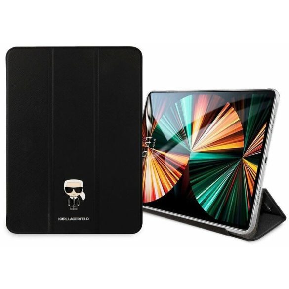 Karl Lagerfeld Metal Saffiano (KLFC11OKMK) iPad Pro 11 (11") 2020 / 2021 bibliotecă neagră