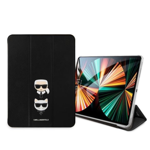 Husă pentru tabletă iPad Pro (12,9"), neagră, Karl Lagerfeld Choupette Head Saffiano (KLFC12OKCK)