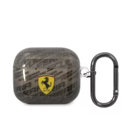   Husa din silicon Airpods / Airpods 2 cu agatat, neagra, Ferrari FEA2UAOK