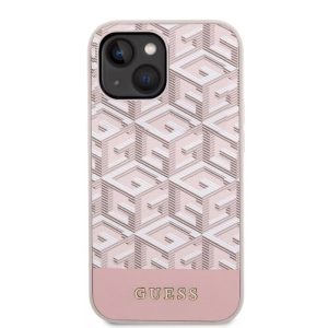 Husă pentru iPhone 14 (6.1"), MagSafe, roz, GUESS, GUHMP14SHGCFSEP