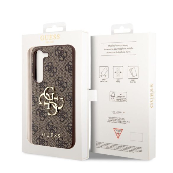Husa spate Samsung Galaxy S23, maro, SM-S911, GUESS, GUHCS23S4GMGBR