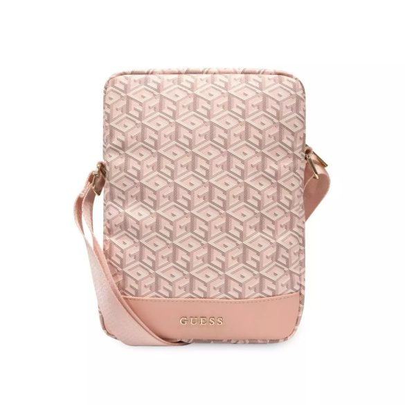 Geanta tableta 10", curea de umar, model cub, roz, GUESS GUTB10HGCFSEP