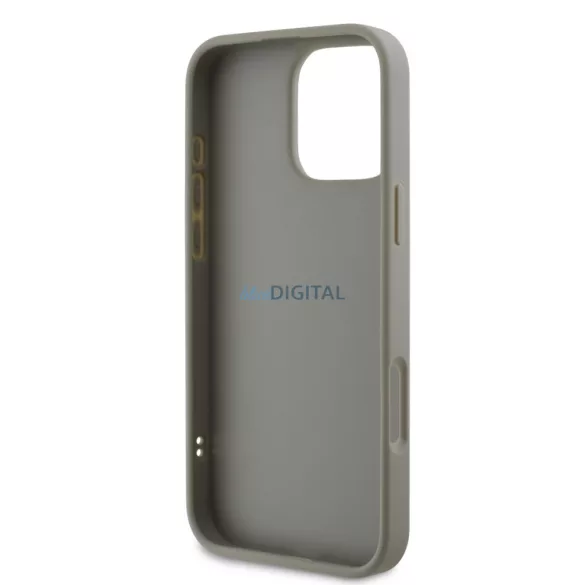 HUSĂ! - Husă spate pentru iPhone 16 Pro (6.3"), PU, gri, DKNY PU Leather Quilted Stack Logo