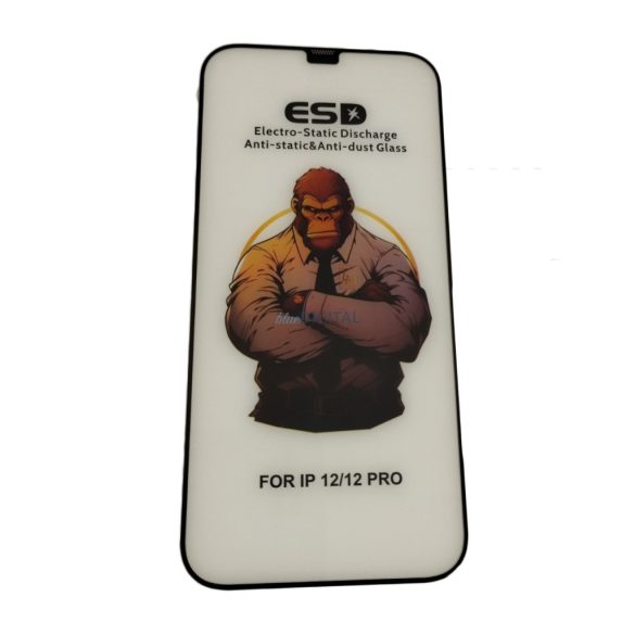 iPhone 14 Pro Max (6.7") folie de sticlă frontală, temperată, cadru negru, 9H, acoperire completă, ESD (fără ambalaj și accesorii)